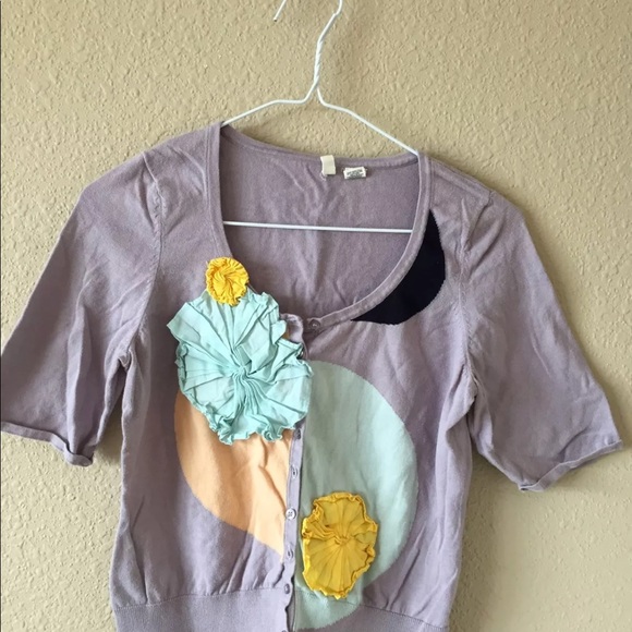 Anthropologie Moth M Pinwheel cardigan sweater top vintage retro cottagecore - Picture 2 of 8